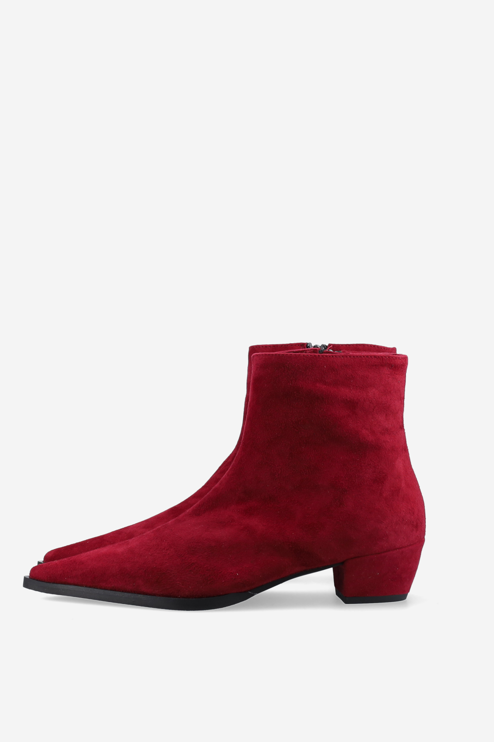 Pointed-toe suede ankle boots