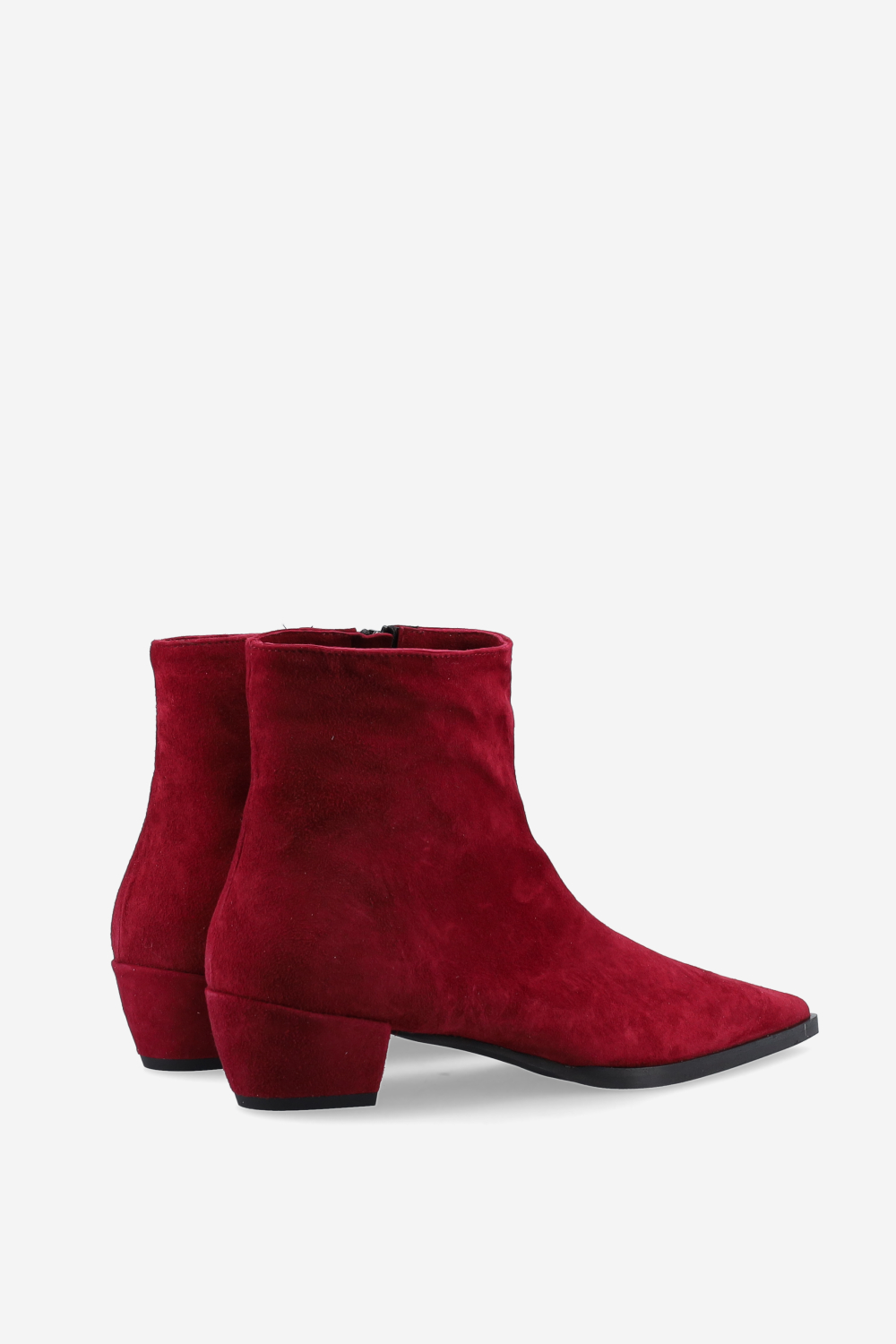 Pointed-toe suede ankle boots