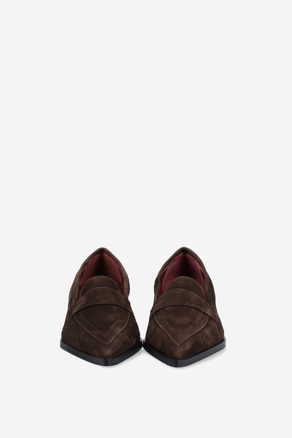 Pointed-toe suede heels