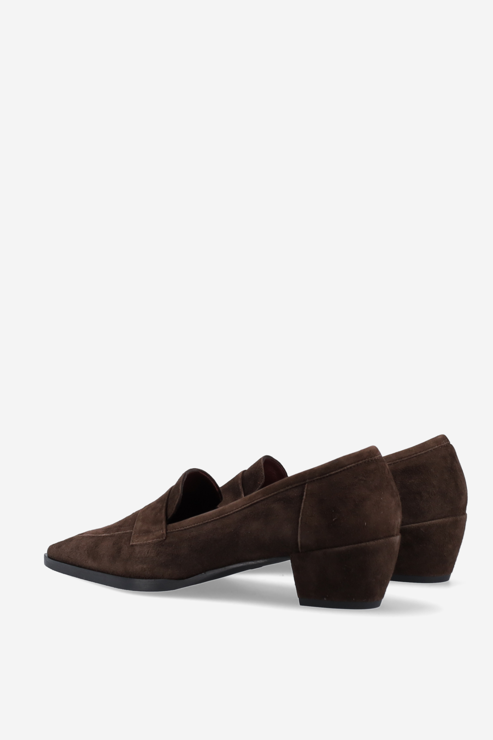 Pointed-toe suede heels