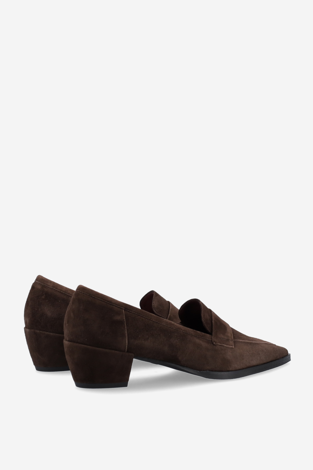 Pointed-toe suede heels