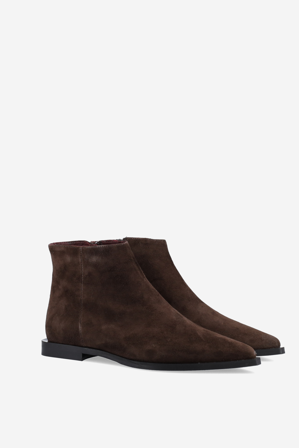 Pointed-toe suede ankle boots