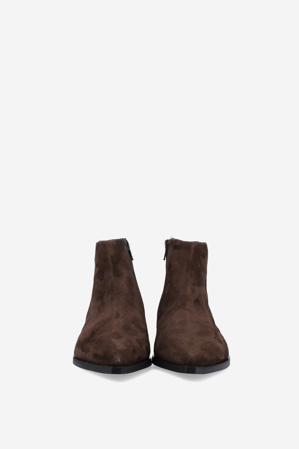 Pointed-toe suede ankle boots