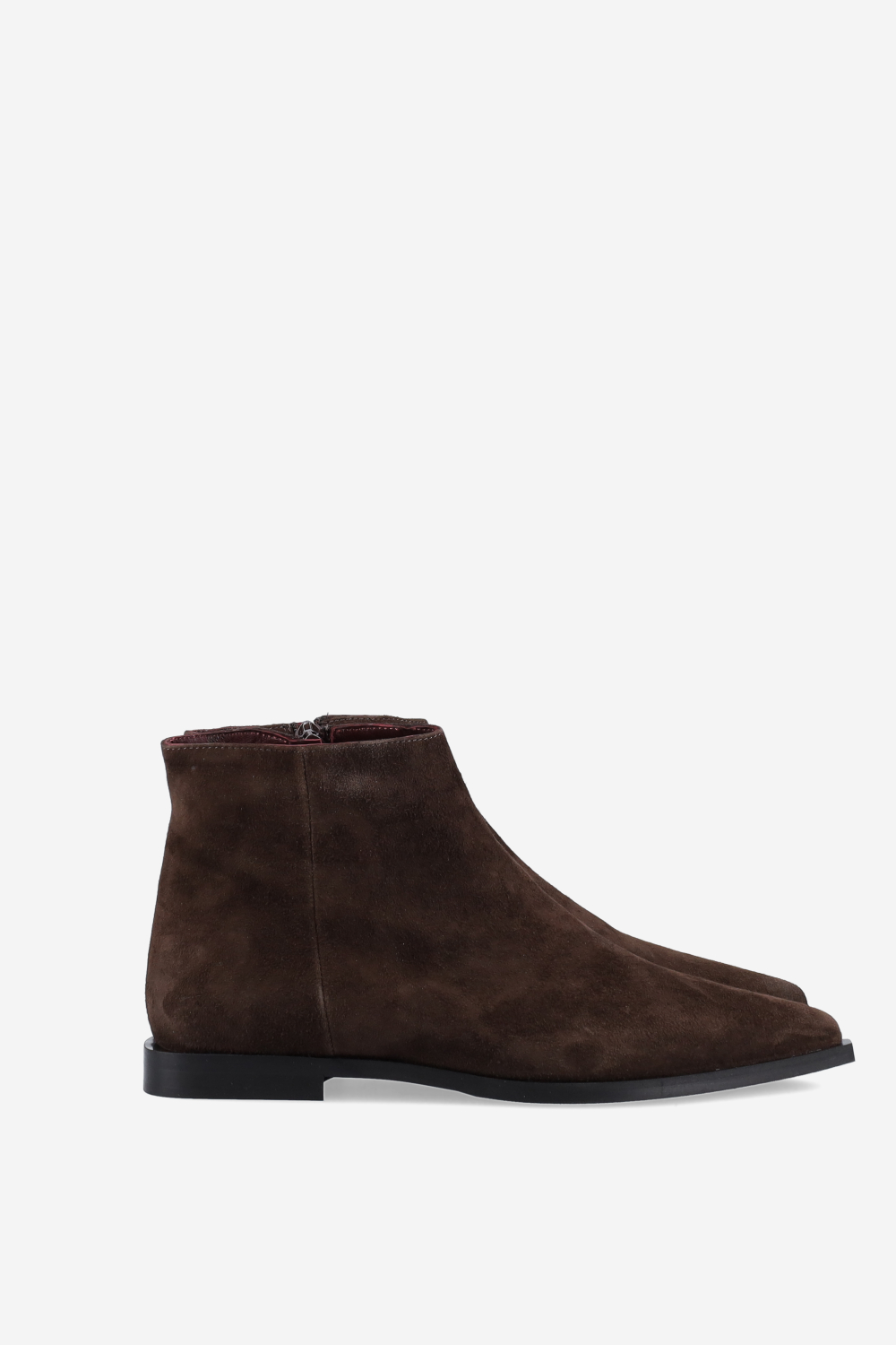 Pointed-toe suede ankle boots