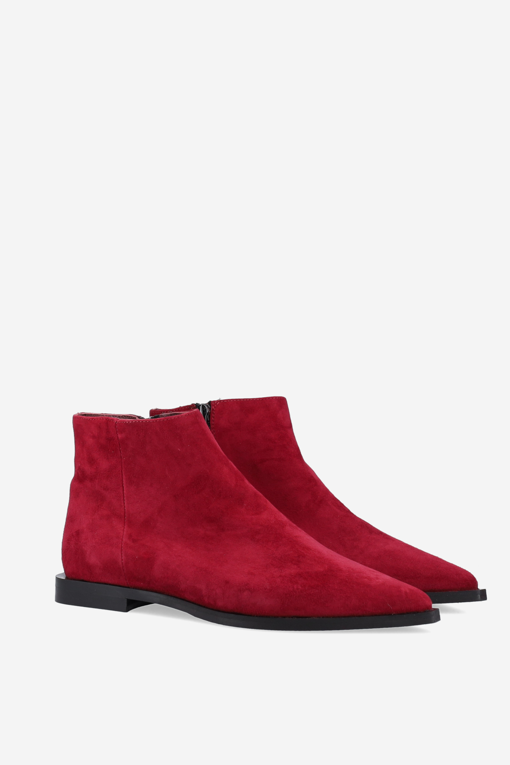 Pointed-toe suede ankle boots