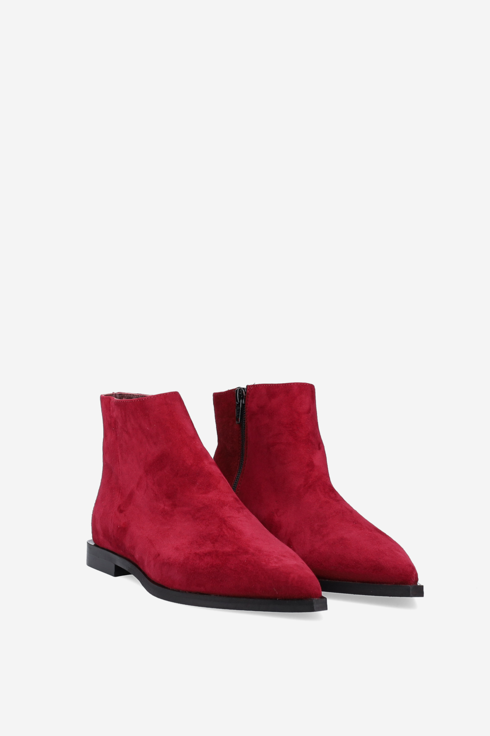 Pointed-toe suede ankle boots