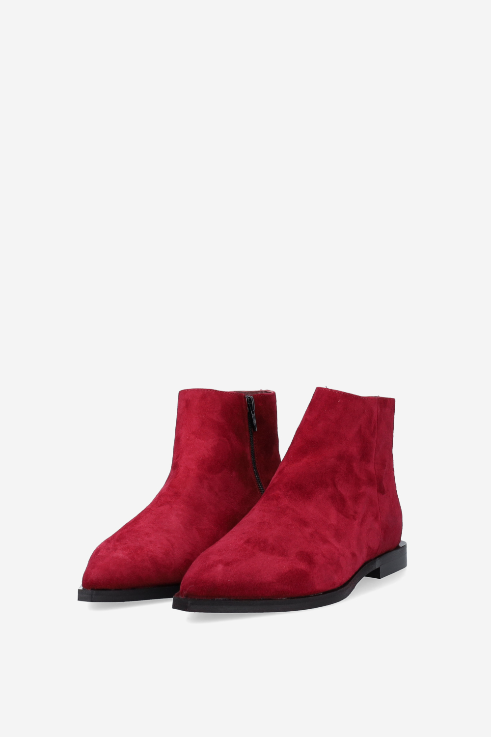 Pointed-toe suede ankle boots