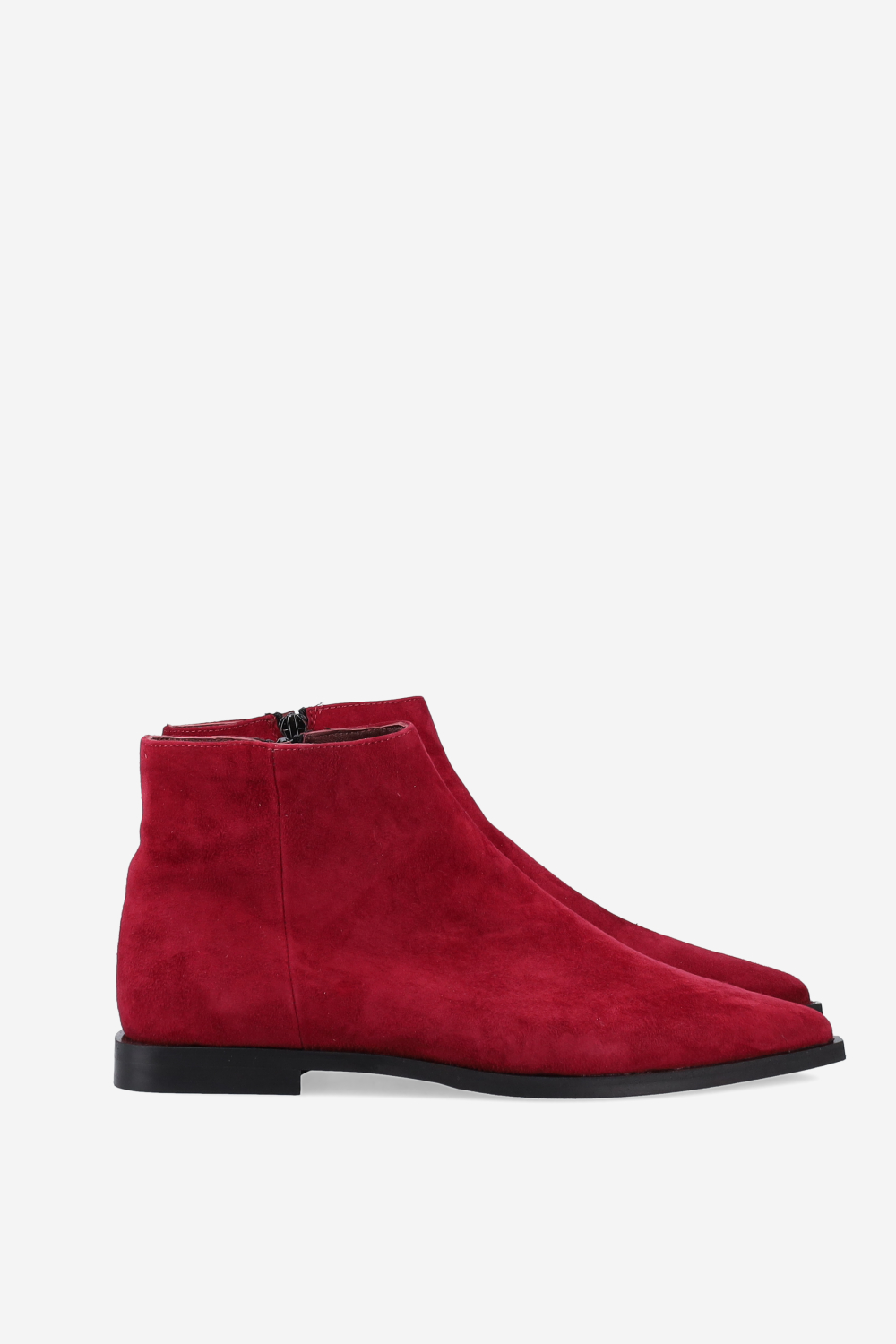 Pointed-toe suede ankle boots