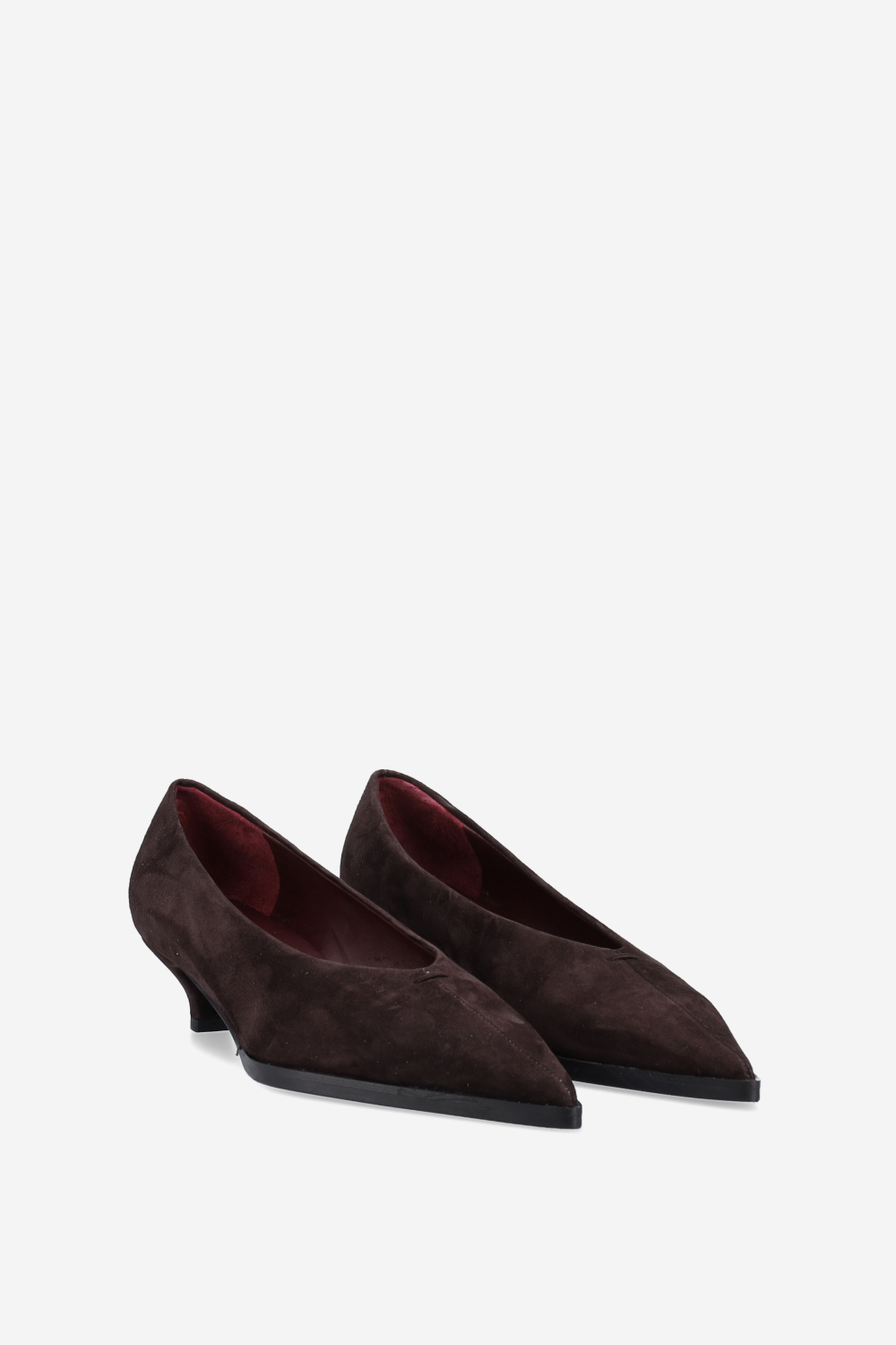 Pointed-toe suede pumps