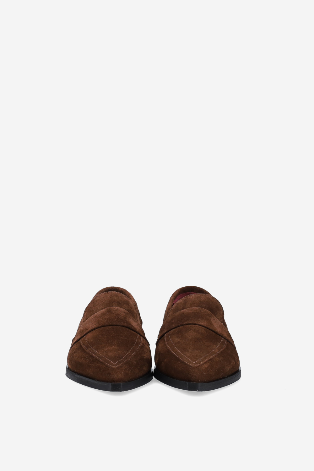 Pointed-toe suede loafers