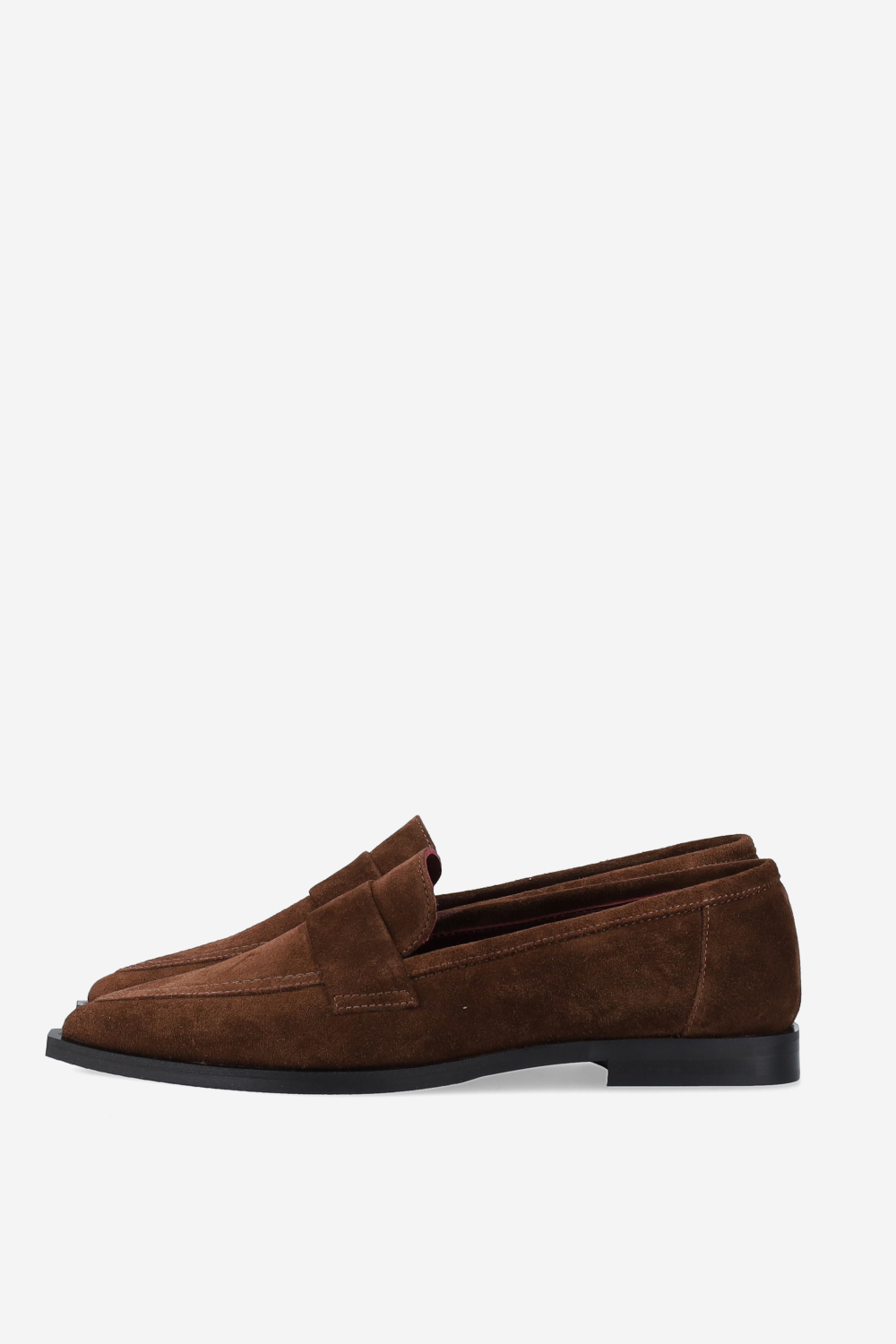 Pointed-toe suede loafers