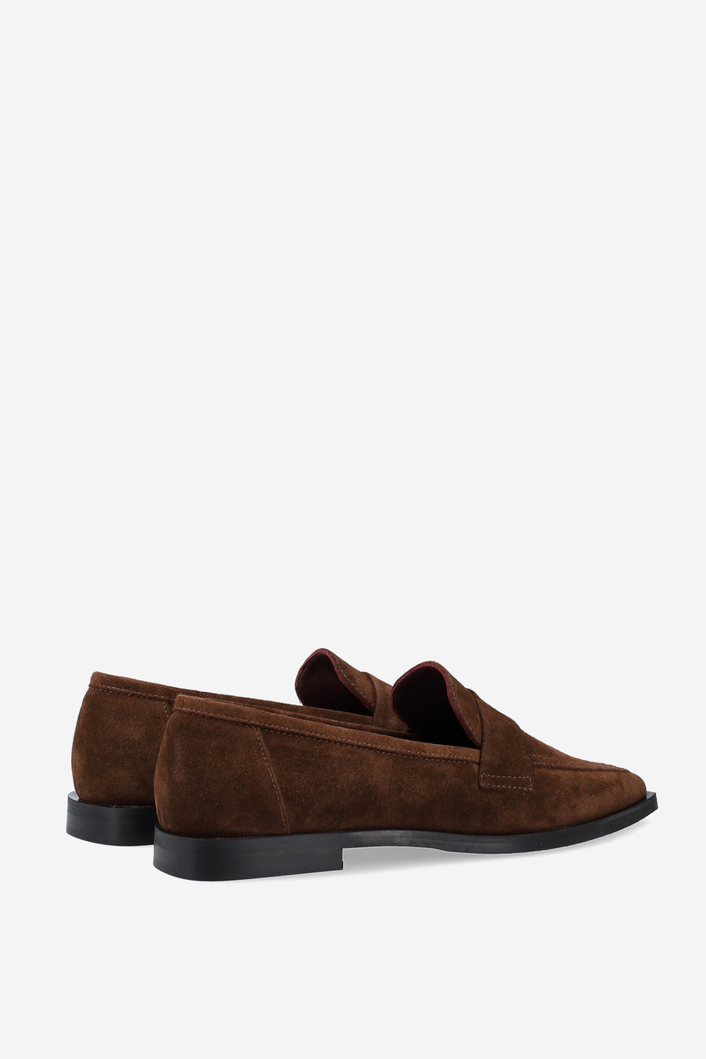 Pointed-toe suede loafers