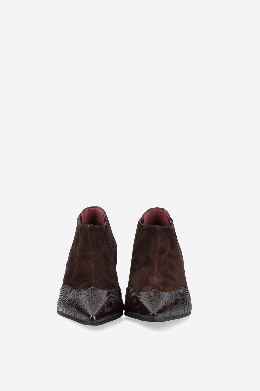 Pointed-toe suede ankle boots