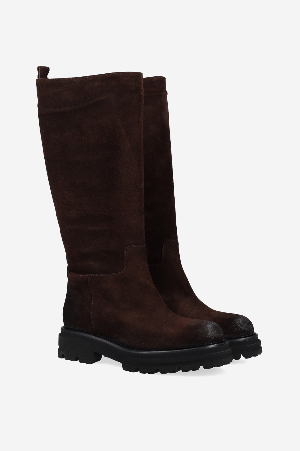 Knee-high suede boots