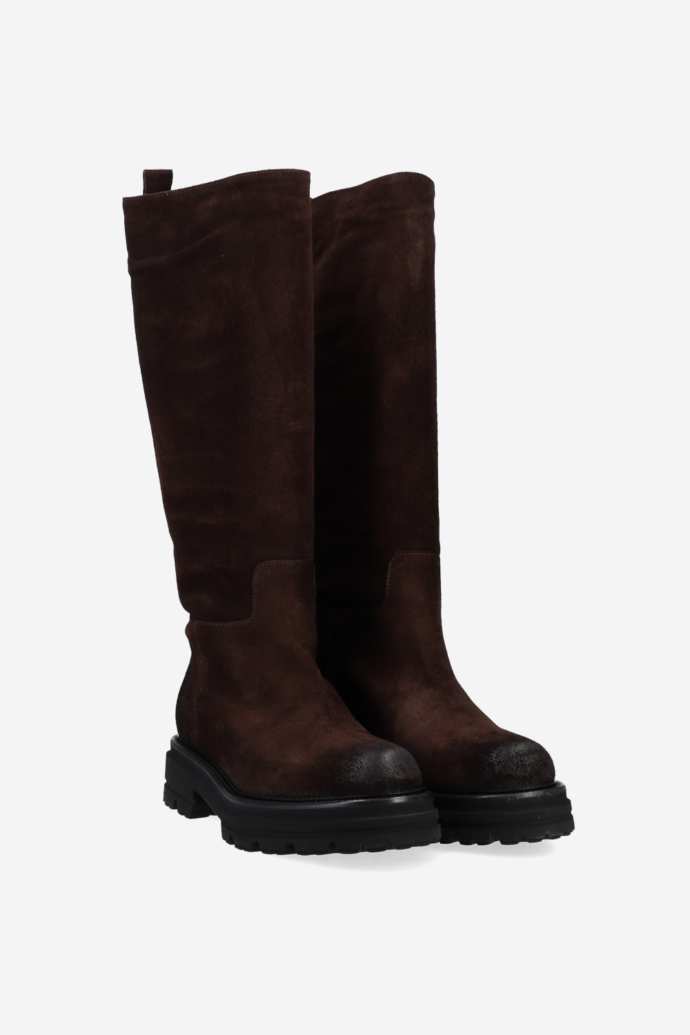 Knee-high suede boots