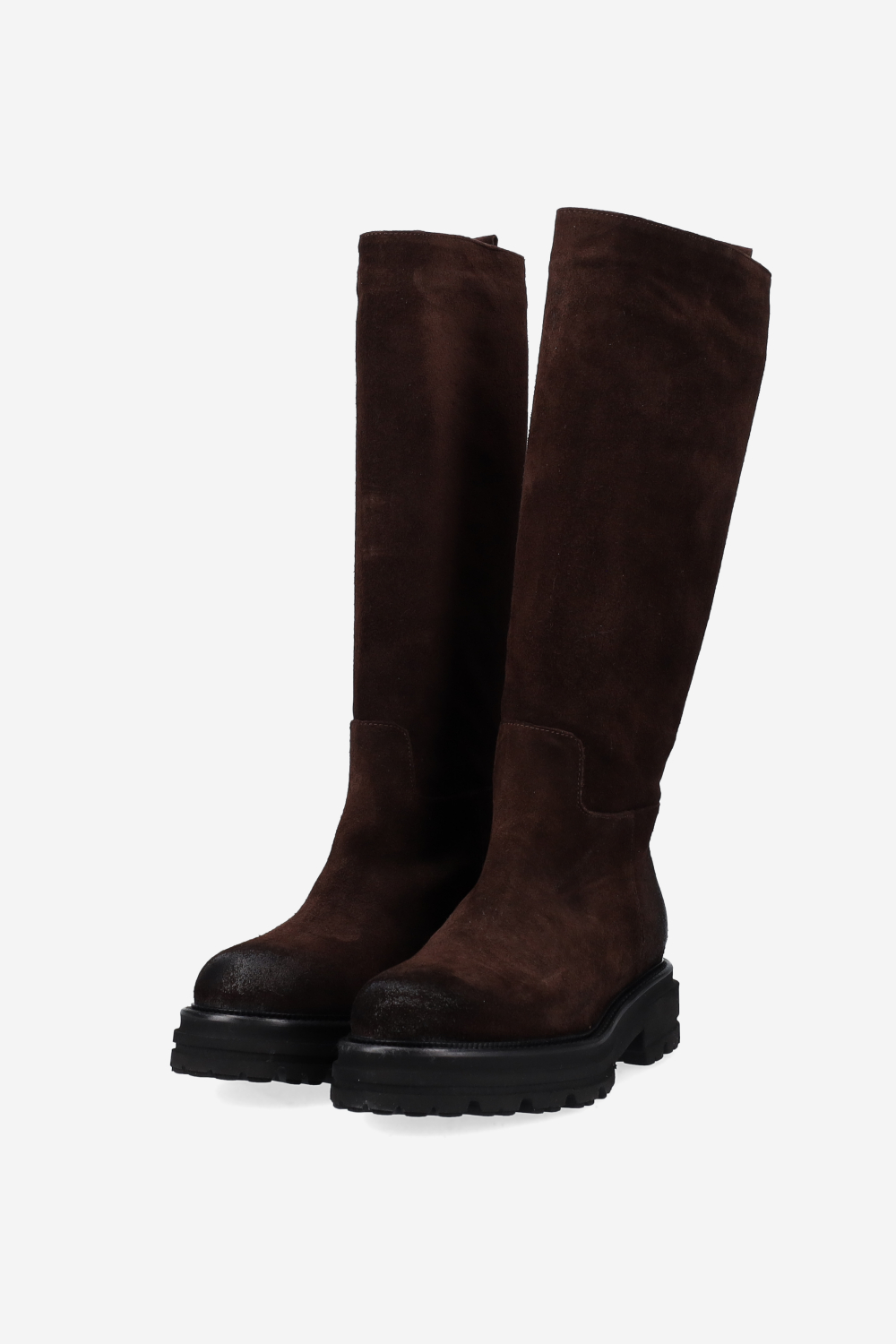 Knee-high suede boots