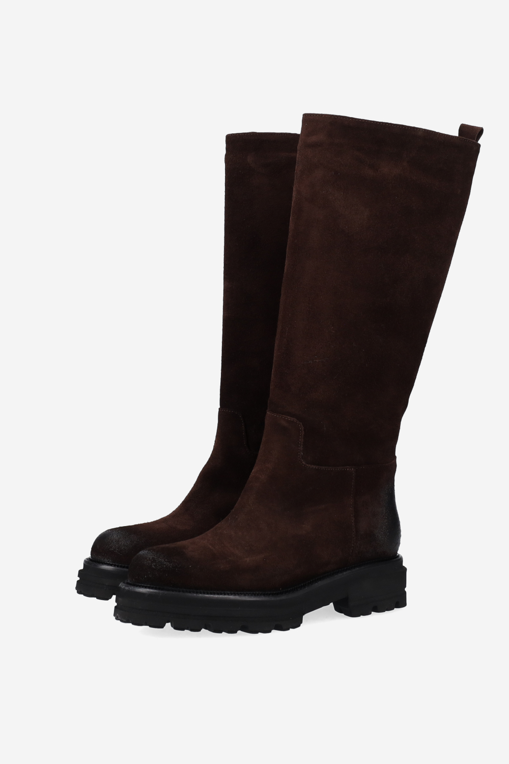 Knee-high suede boots