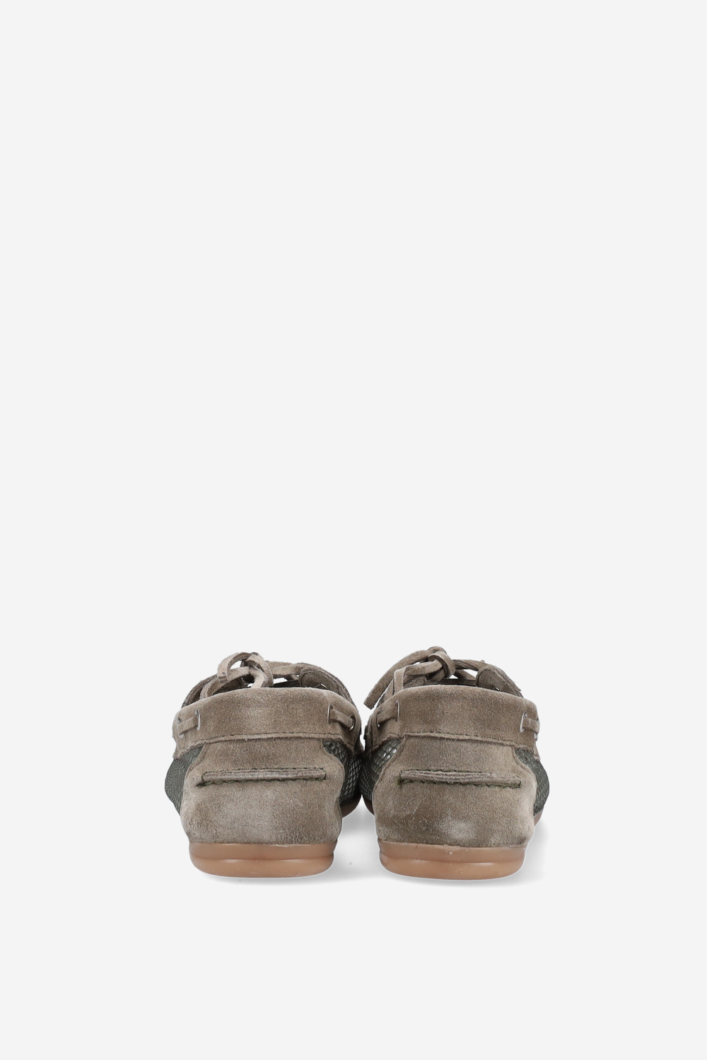 Mesh/suede boat loafers
