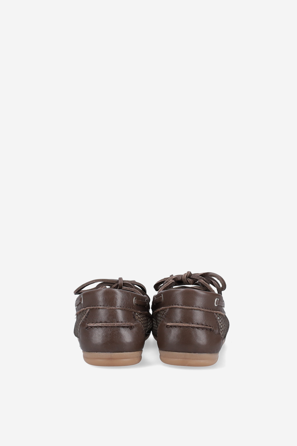 Mesh/leather boat loafers