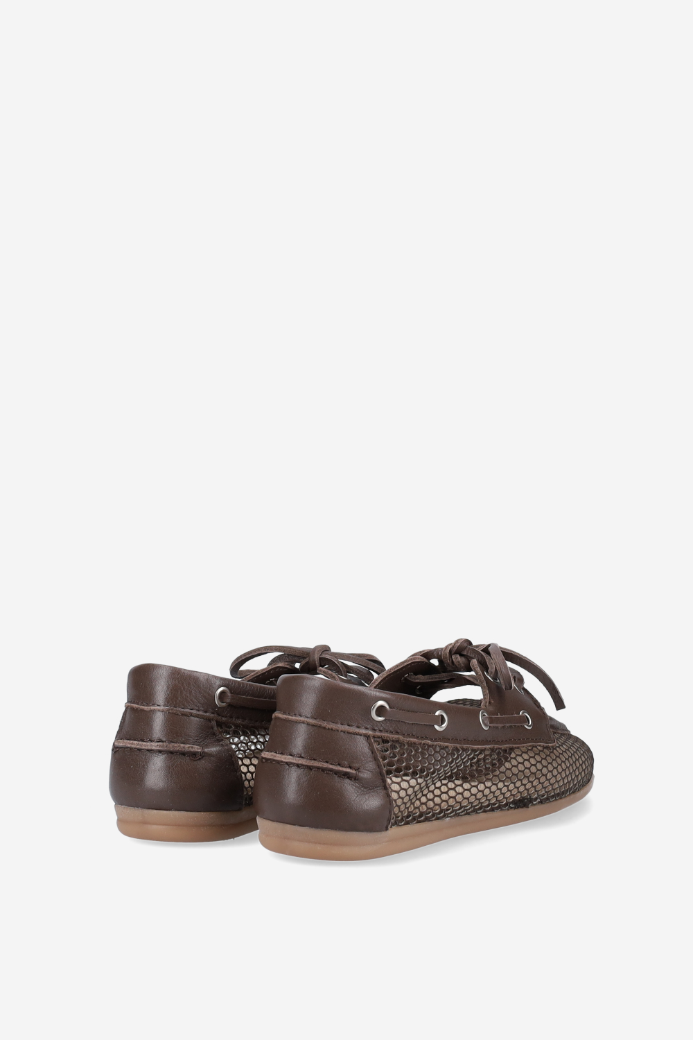 Mesh/leather boat loafers
