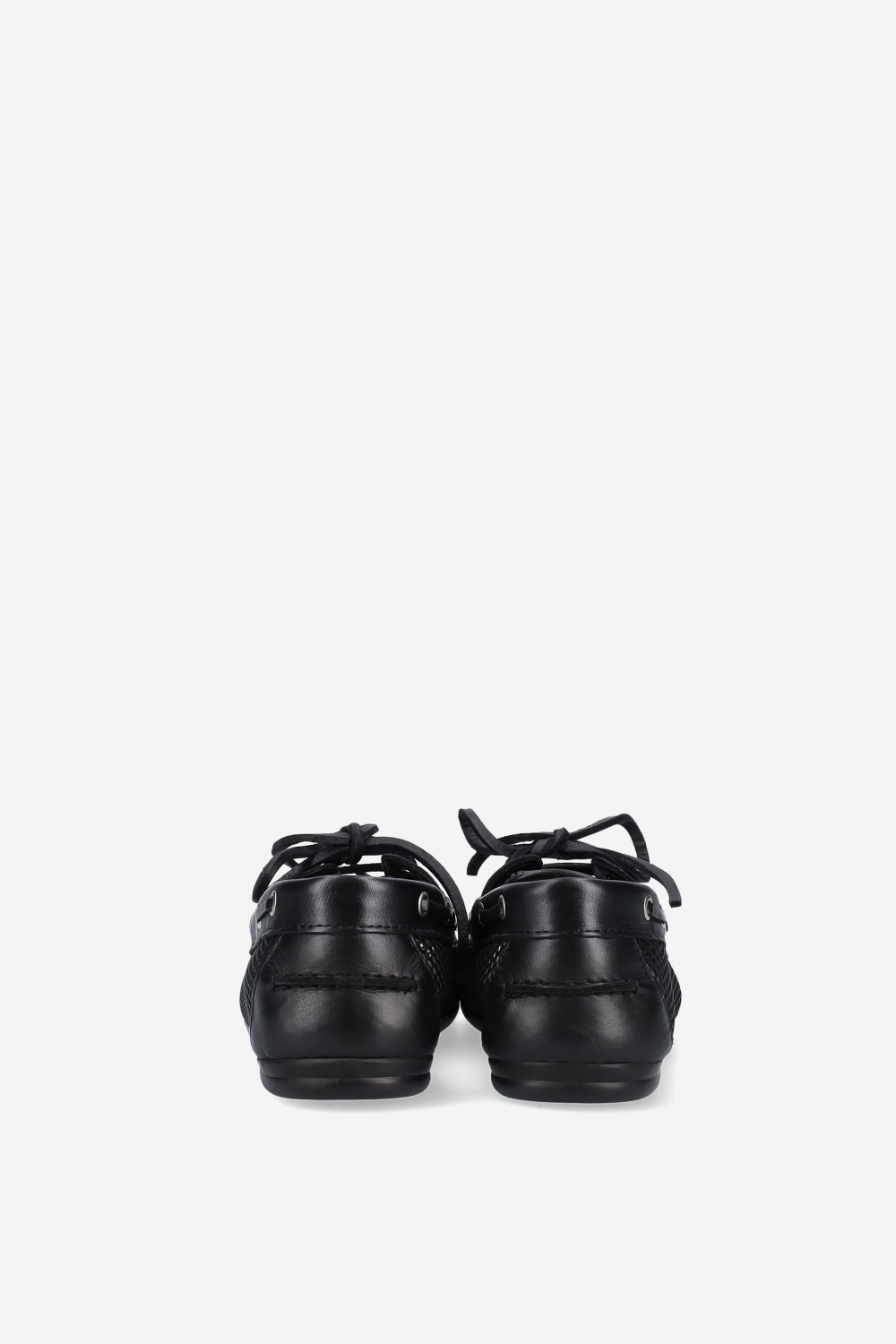 Mesh/leather boat loafers