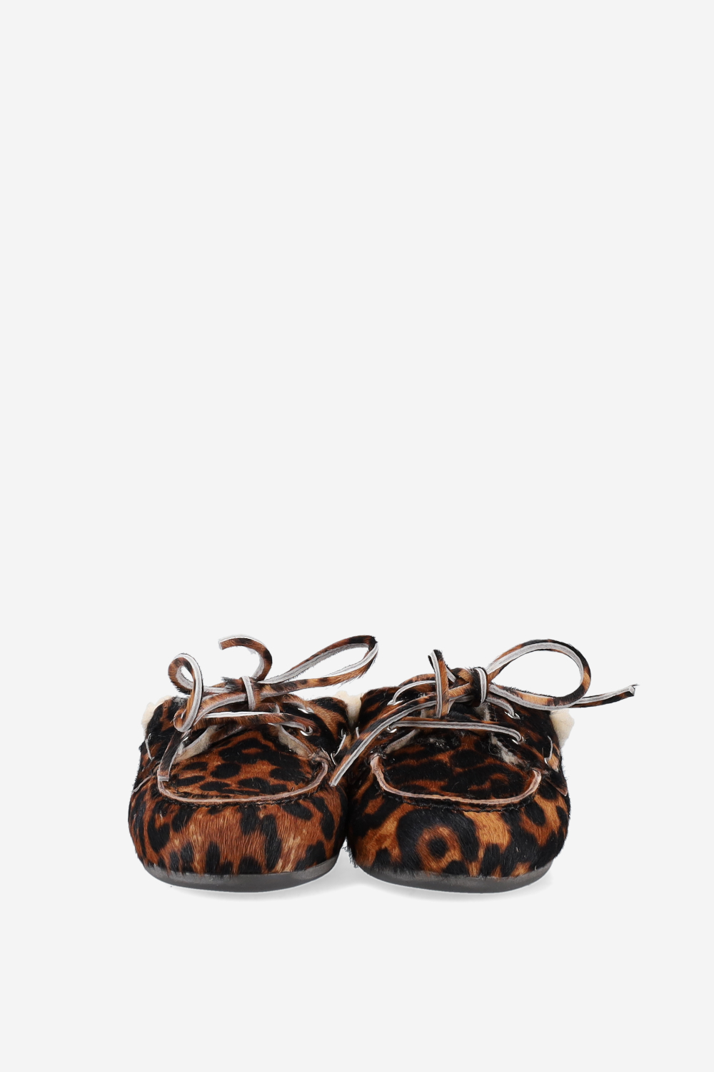 Fur pony-hair boat loafer mules