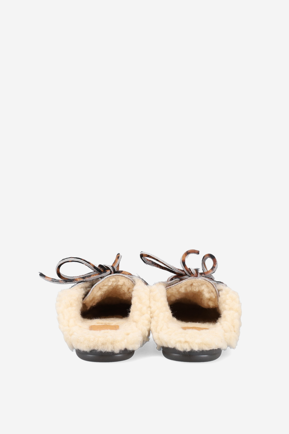 Fur pony-hair boat loafer mules