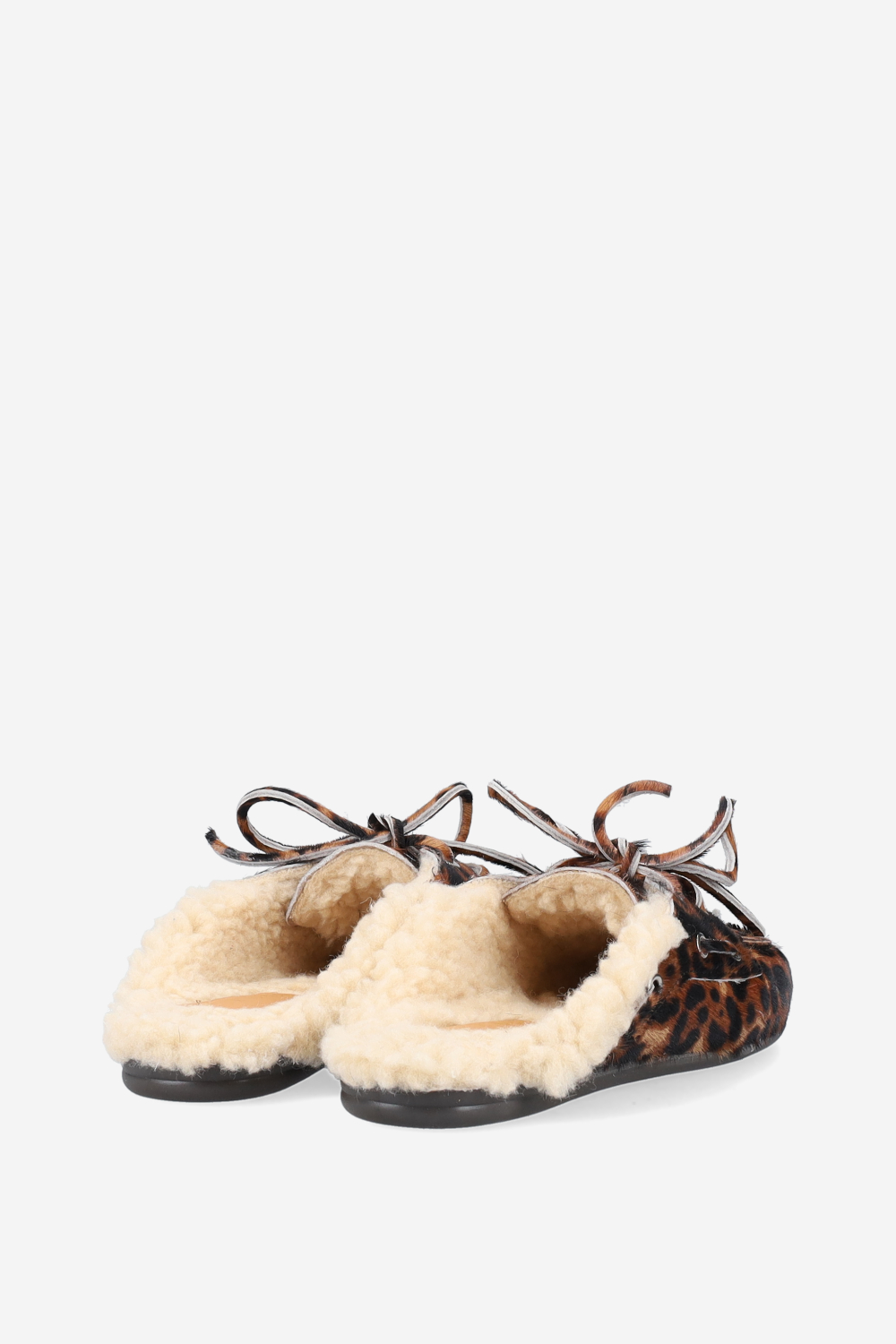 Fur pony-hair boat loafer mules