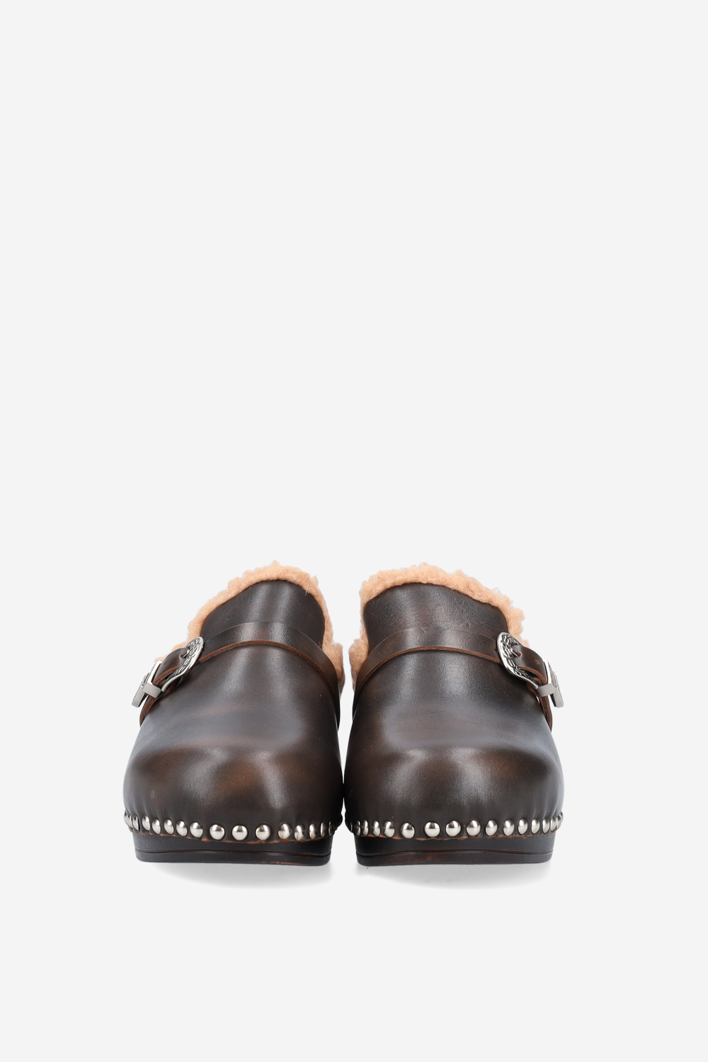 Cortina fur leather clogs
