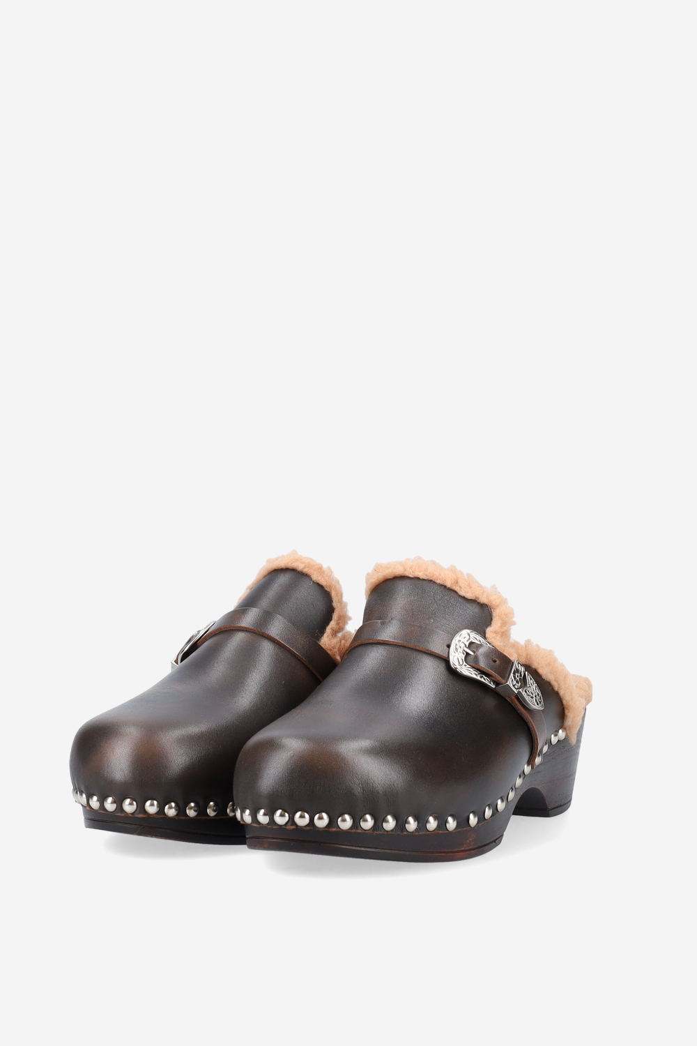 Cortina fur leather clogs