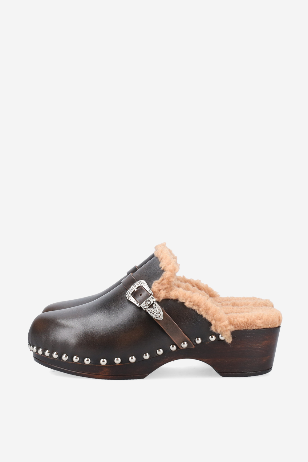Cortina fur leather clogs