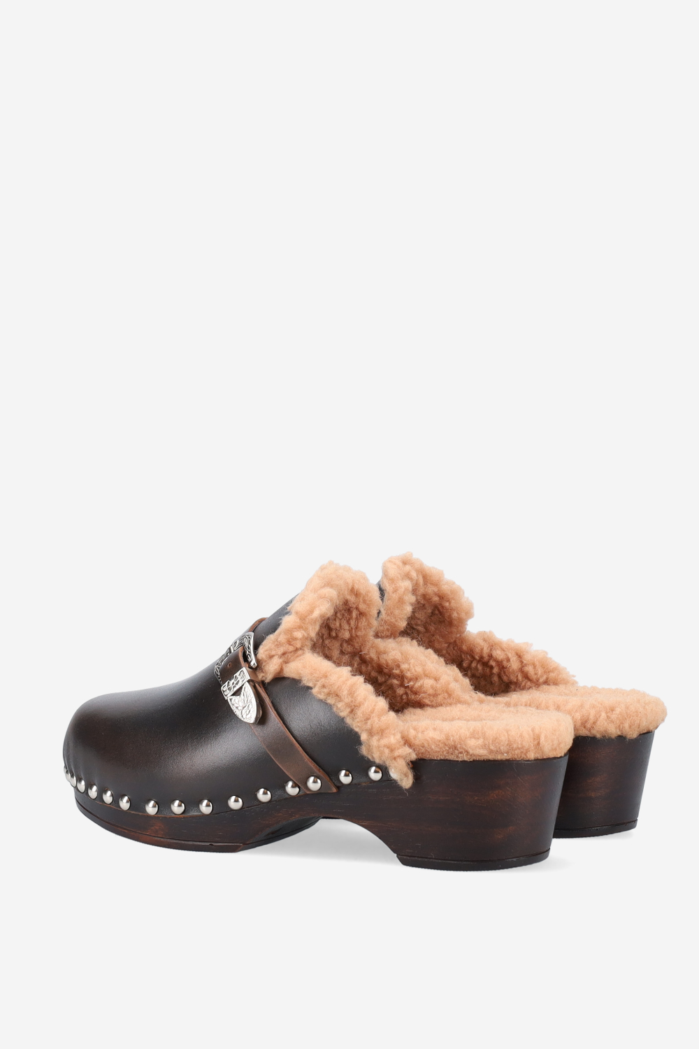 Cortina fur leather clogs