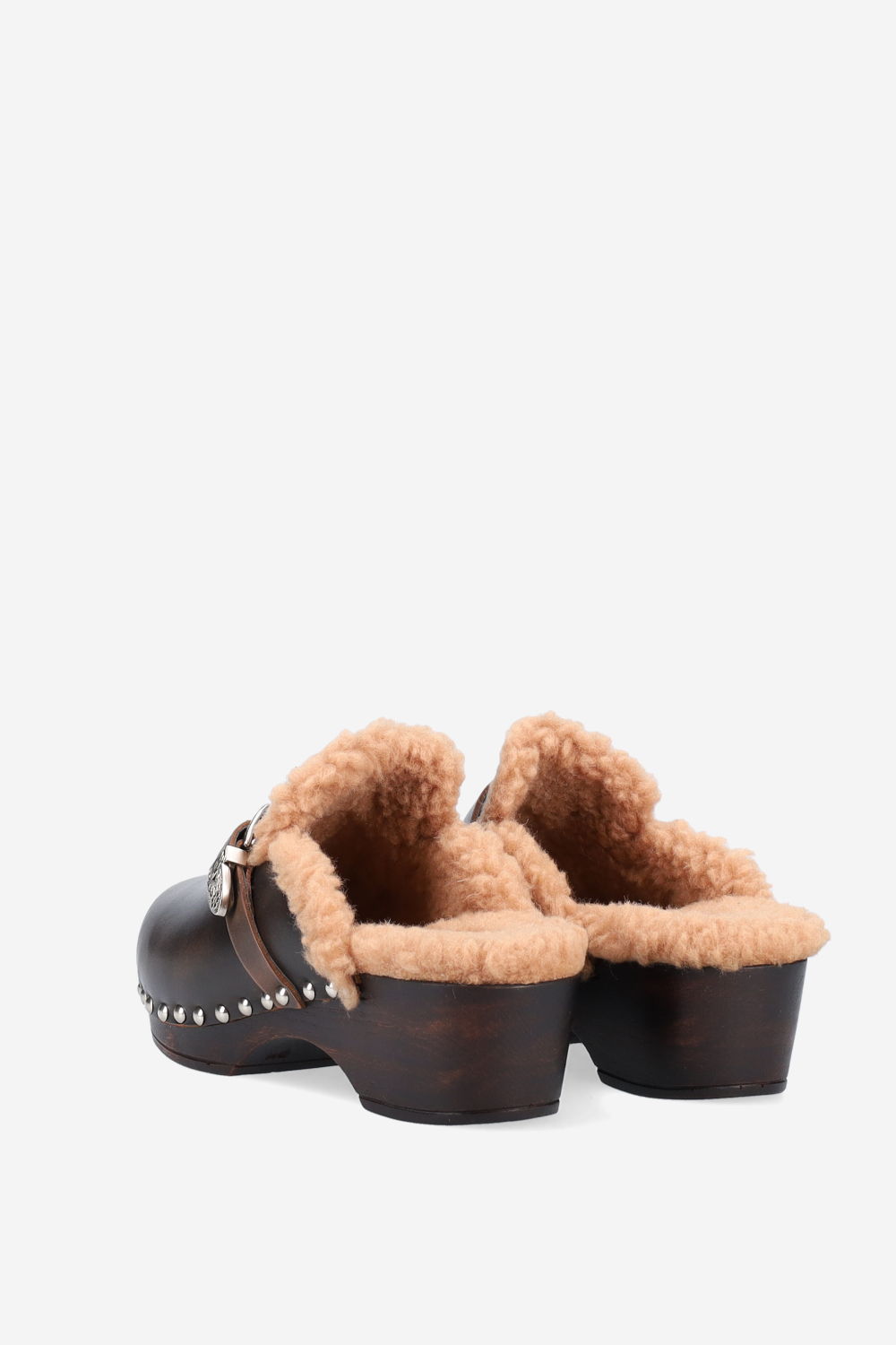 Cortina fur leather clogs