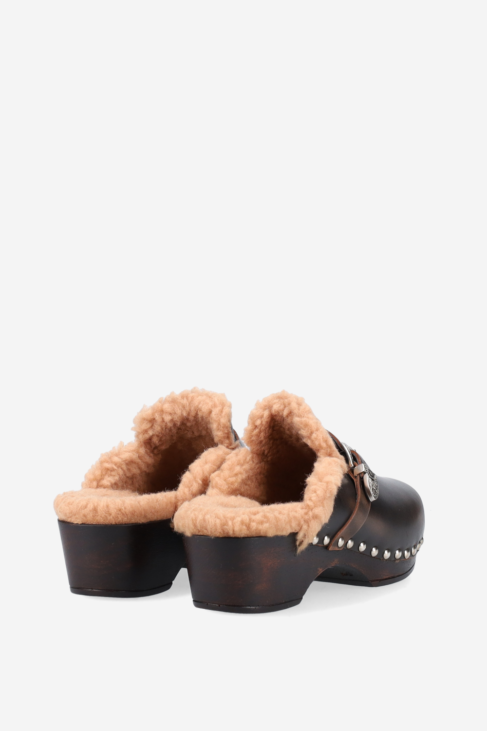 Cortina fur leather clogs