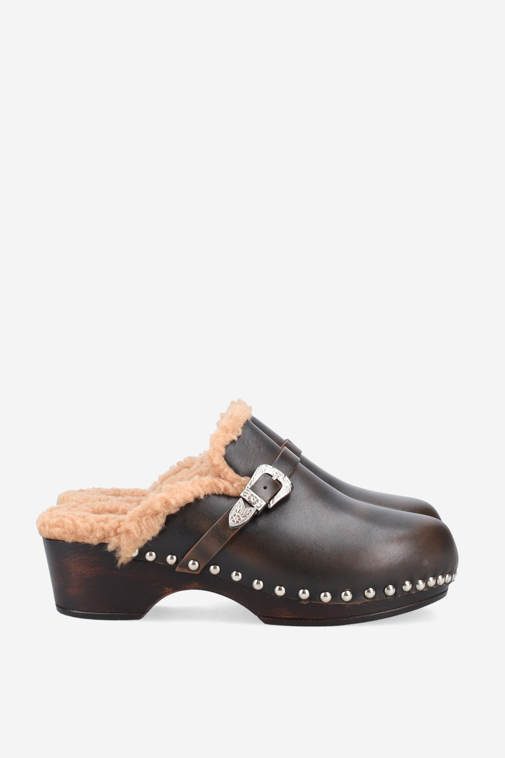 Cortina fur leather clogs