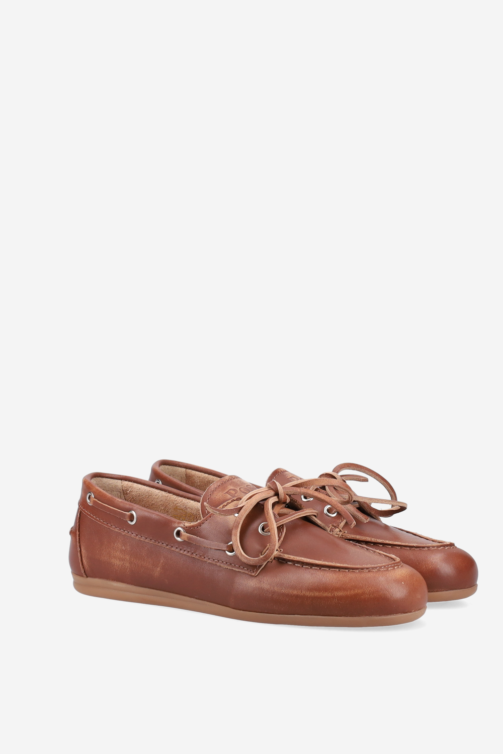 Brushed leather boat loafers