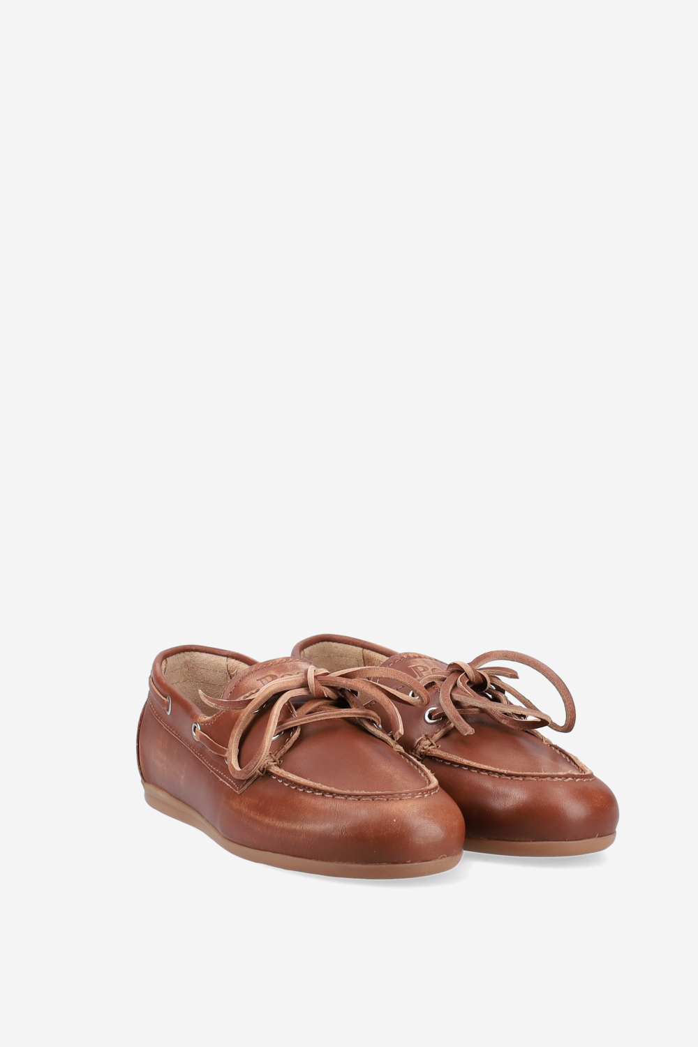 Brushed leather boat loafers