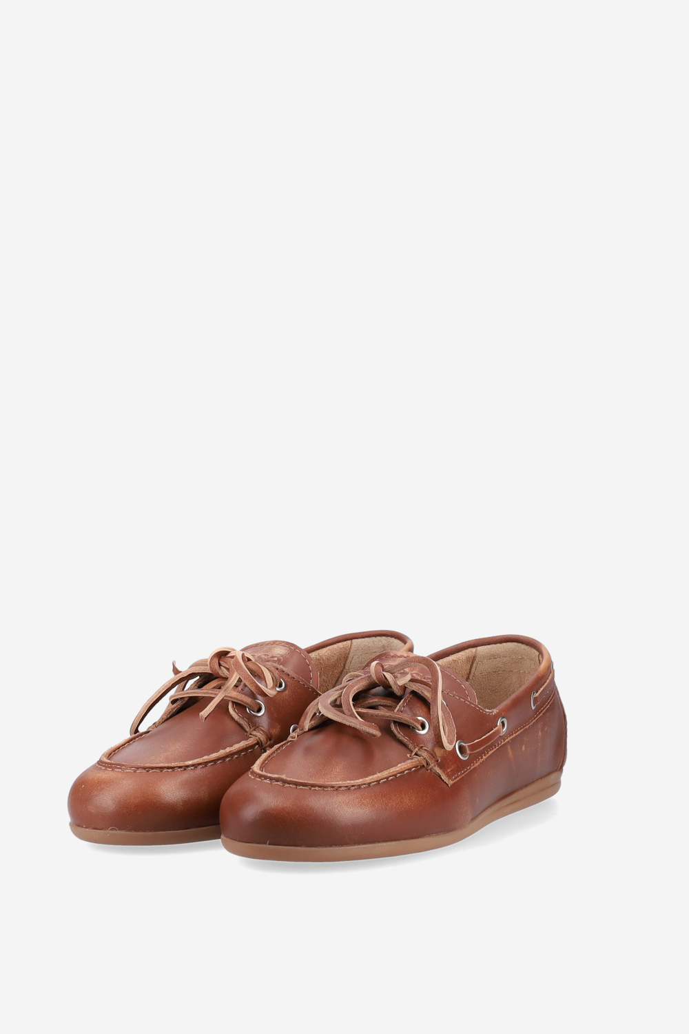Brushed leather boat loafers
