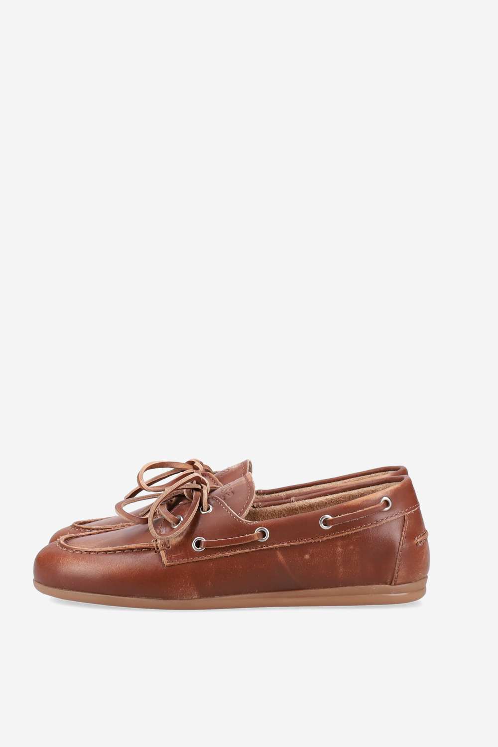 Brushed leather boat loafers