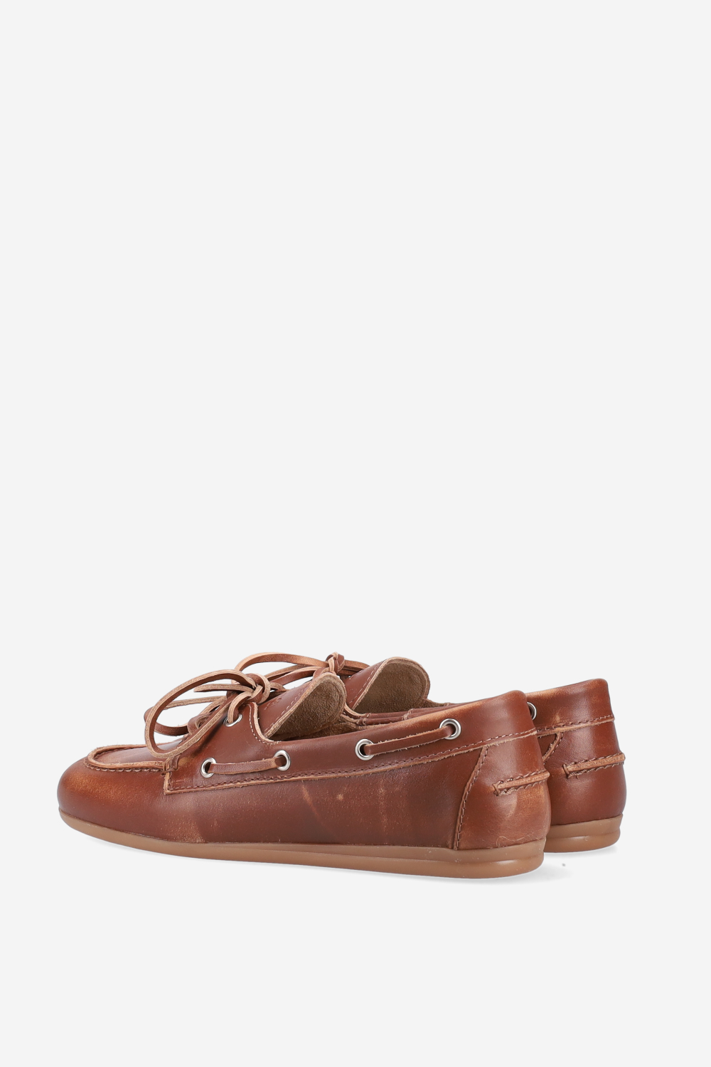 Brushed leather boat loafers