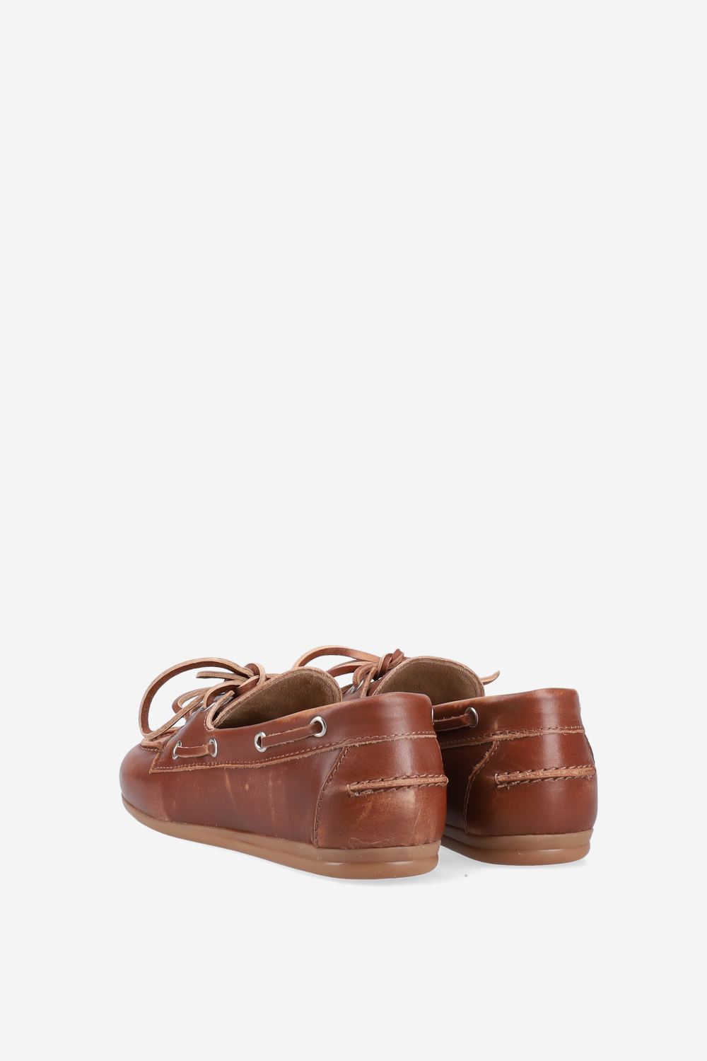 Brushed leather boat loafers