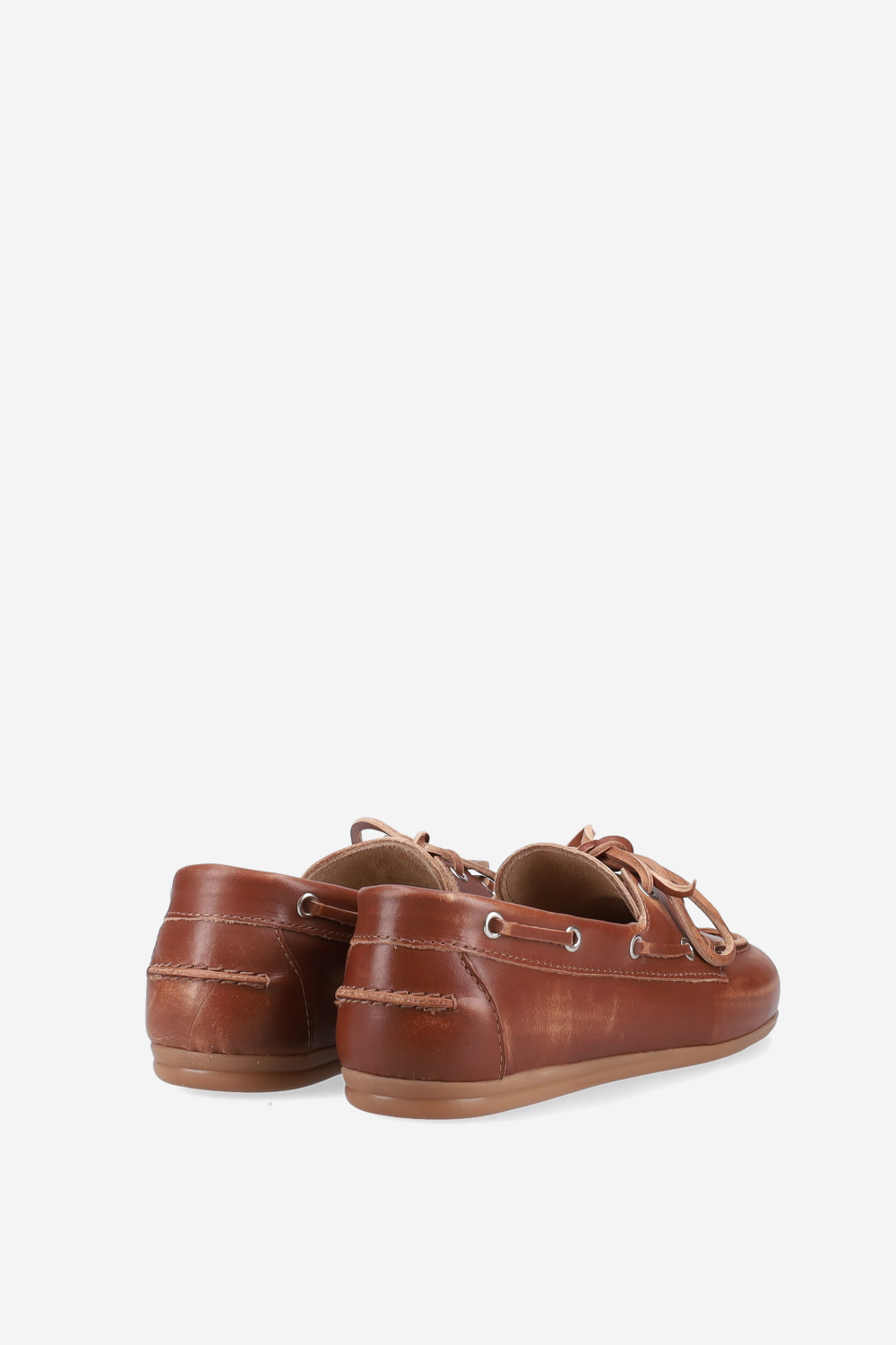 Brushed leather boat loafers