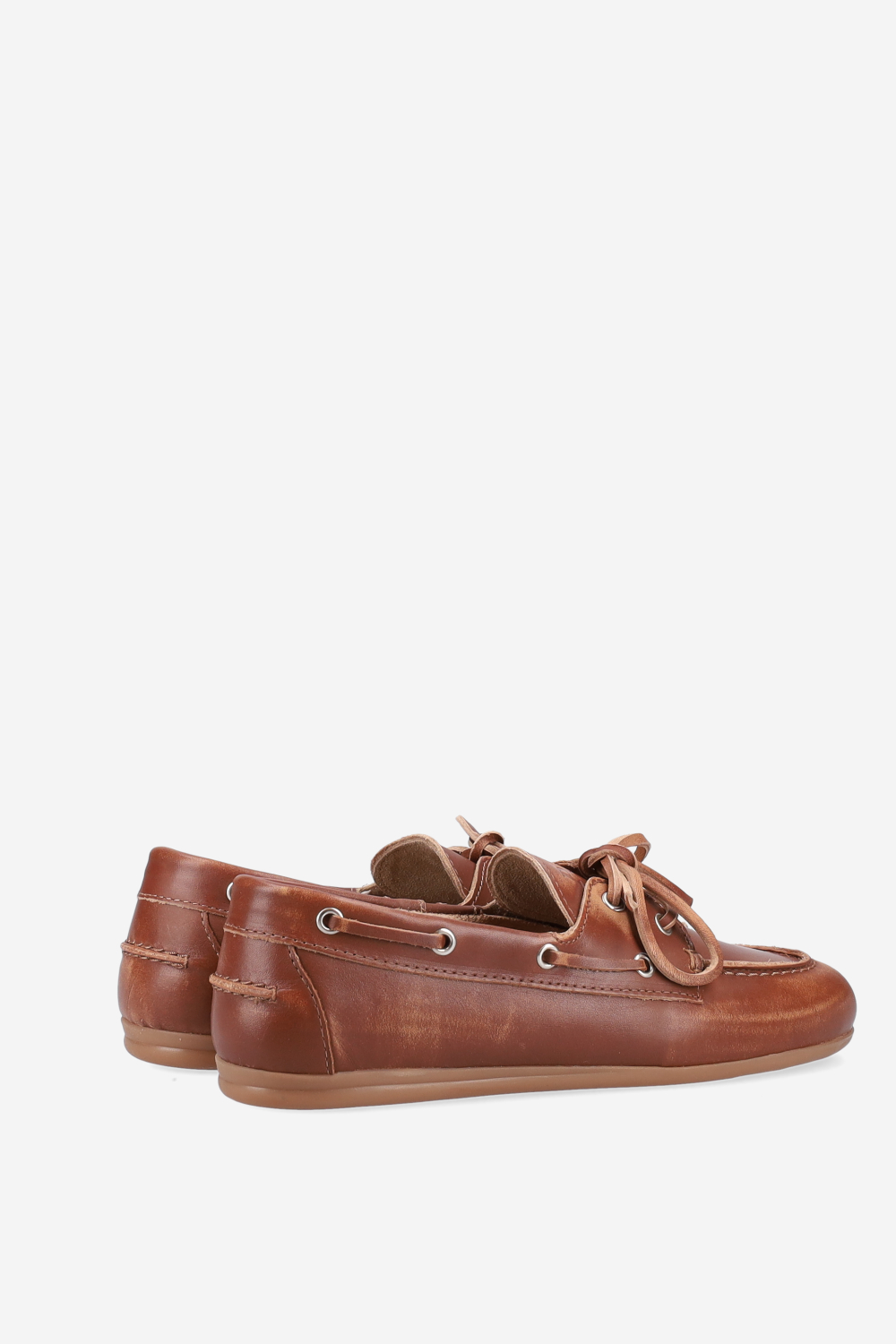 Brushed leather boat loafers