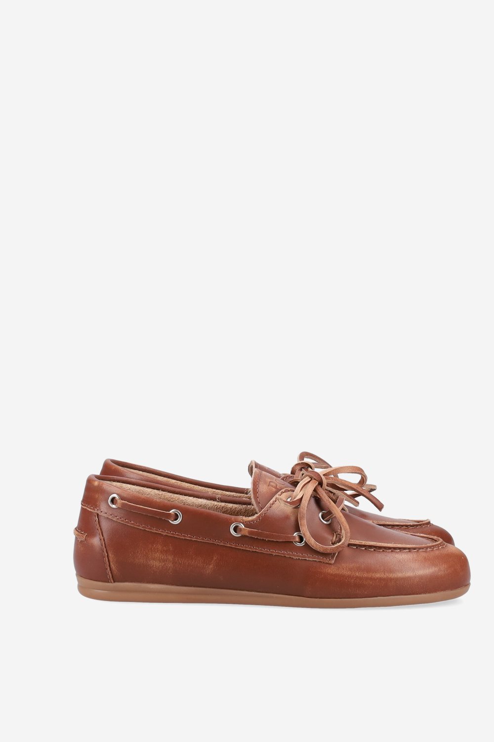 Brushed leather boat loafers