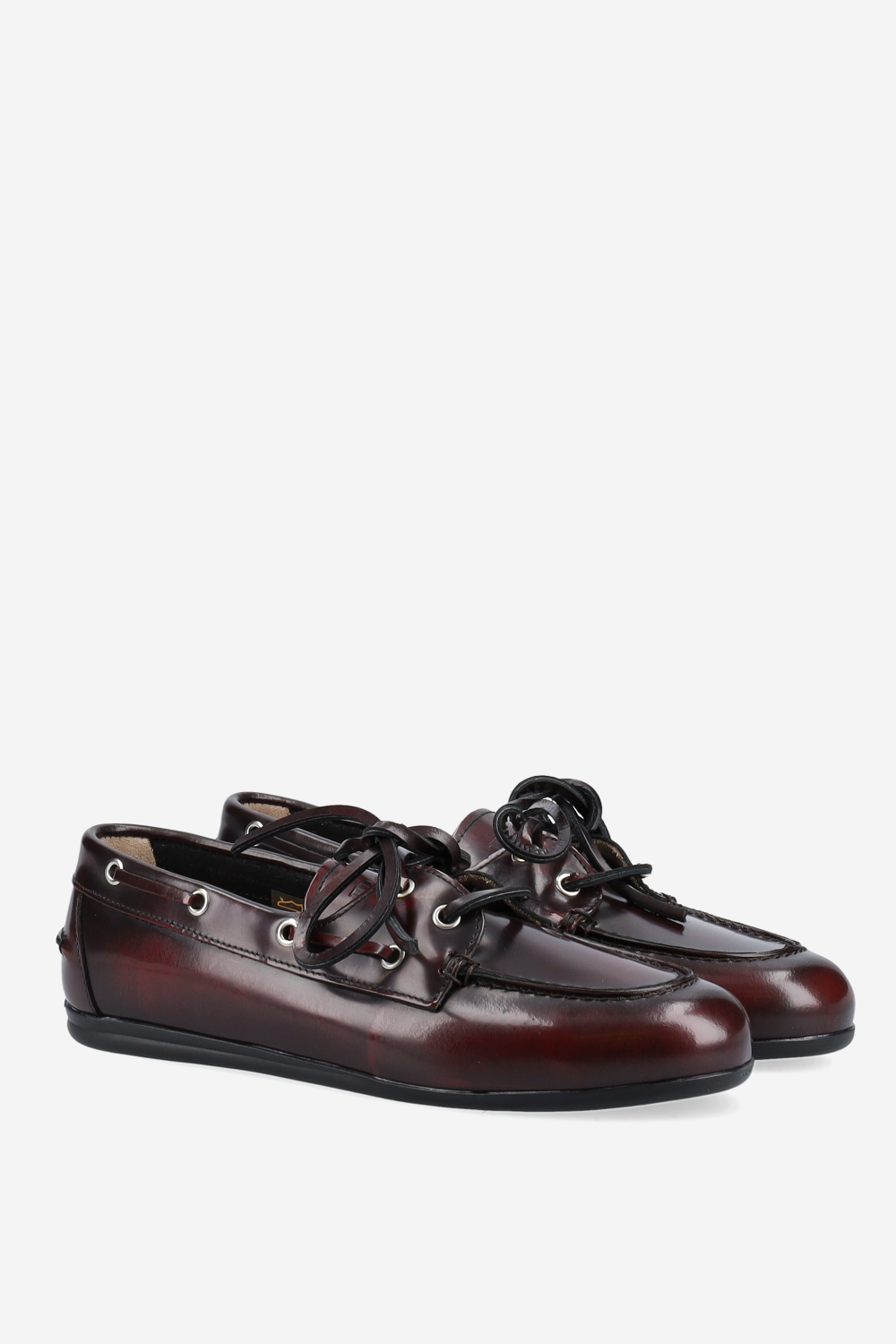 Brushed leather boat loafers