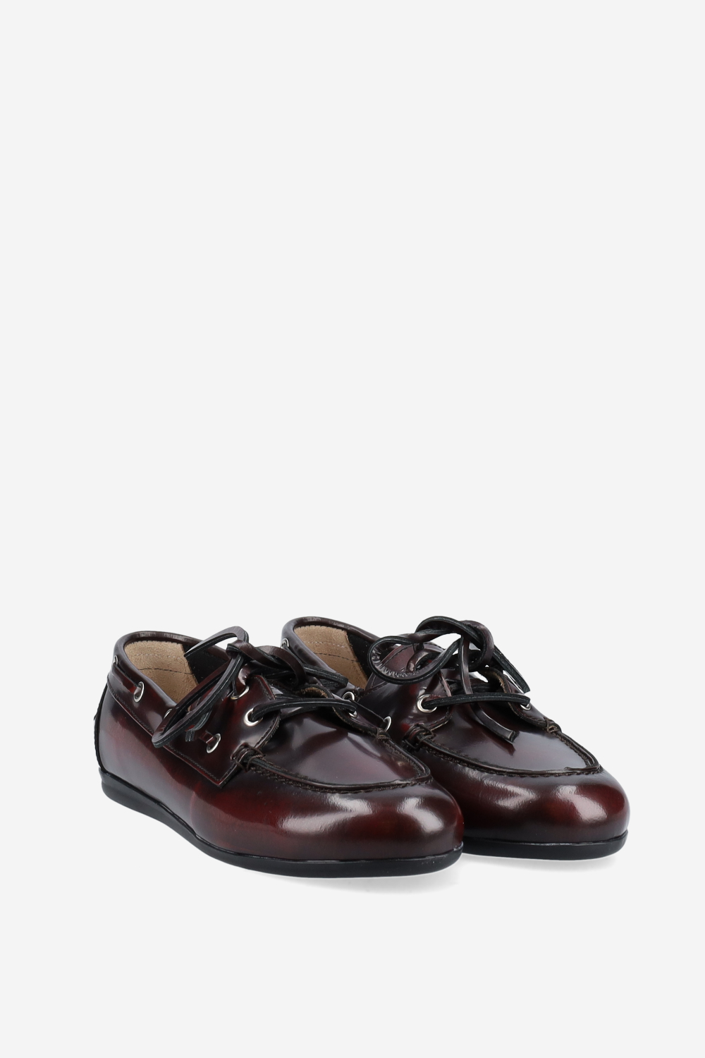 Brushed leather boat loafers