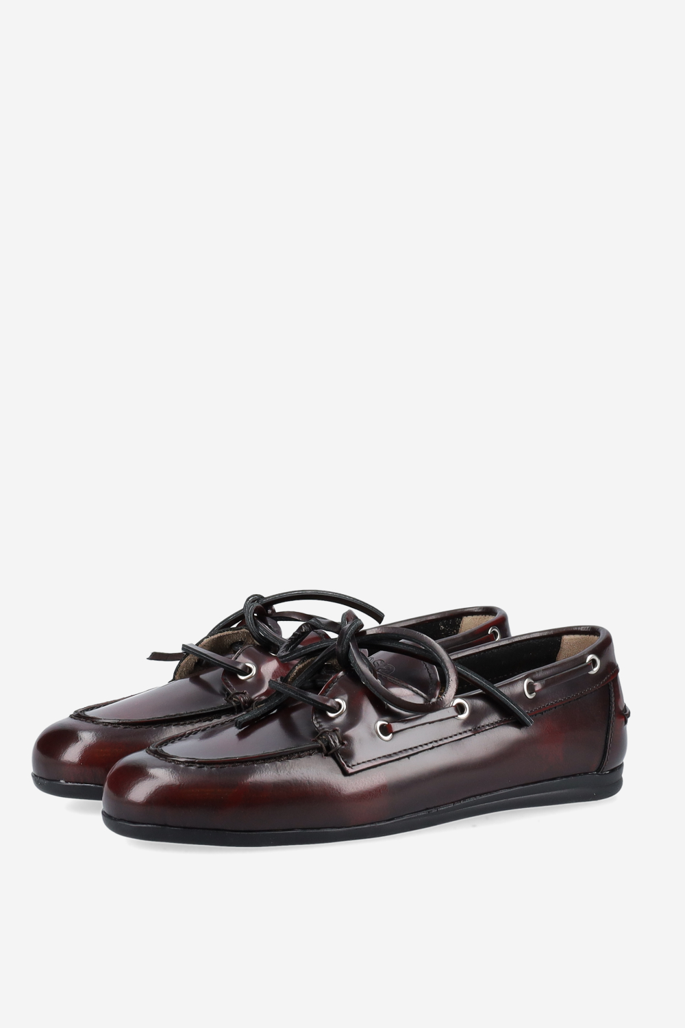 Brushed leather boat loafers