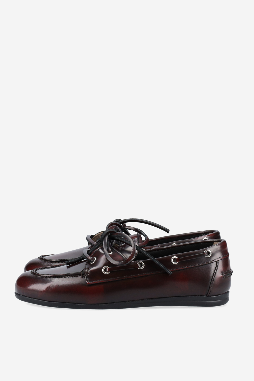 Brushed leather boat loafers