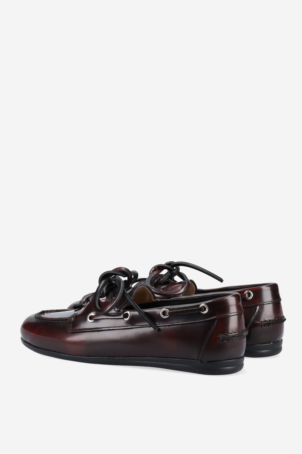 Brushed leather boat loafers