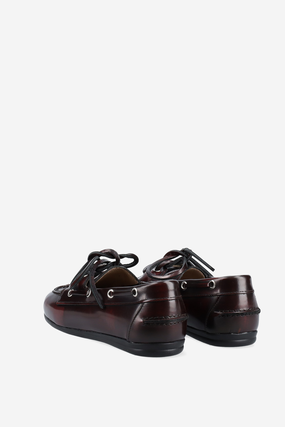 Brushed leather boat loafers